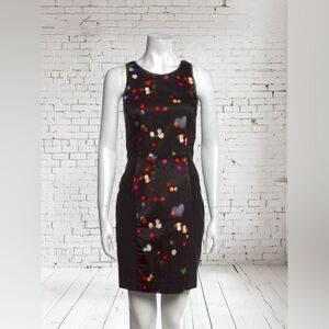 Milly Black Sleeveless Multicolor Dot Dress